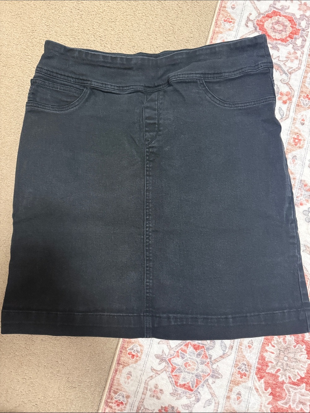 Main Street Exchange Classic Black Women's Denim Skirt Size 14